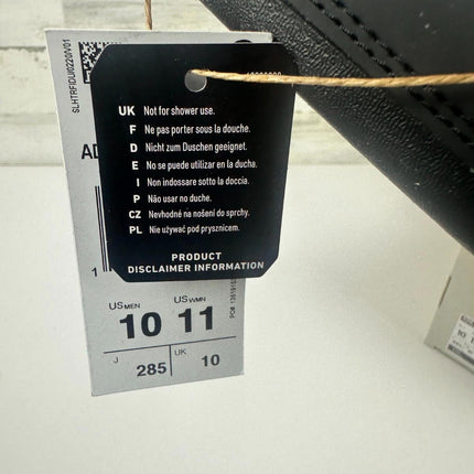 adidas Unisex Adilette Comfort Slides Sandal, Core Black/White, 11 Women/10 Men