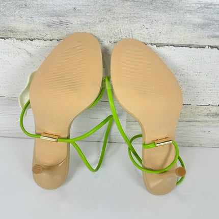 Flower High Heels for Women Calla Lily Open Toe Floral Stilettos Heels, Size 8.5