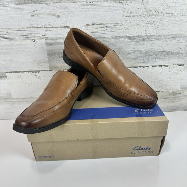 Clarks Men's Tilden Free Dark Tan Leather 26130098 Size 12 M Excellent with Box