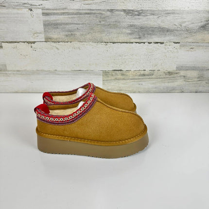 INPAKSA Women's Slippers Platform Mini Boots Short Ankle Boot Fur Fleece Siz 7.5