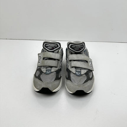New Balance Boy's 990 V6 Hook and Loop Sneaker, Grey/Silver, 9 Wide Toddler