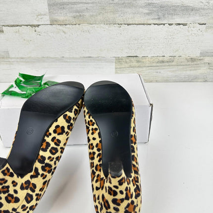 Women's Classic Round Toe Pump Kitten Low Heel Shoes Suede Leopard 42 - US 9.5 M