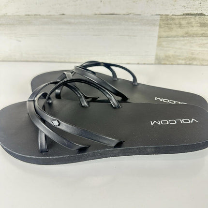 Volcom Women's School Flip Flop Sandals Black Size 8 Medium US