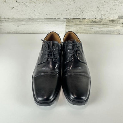 Clarks Men's Tilden Cap Oxford Black Leather Tilden Cap Size 10.5 W New with Box