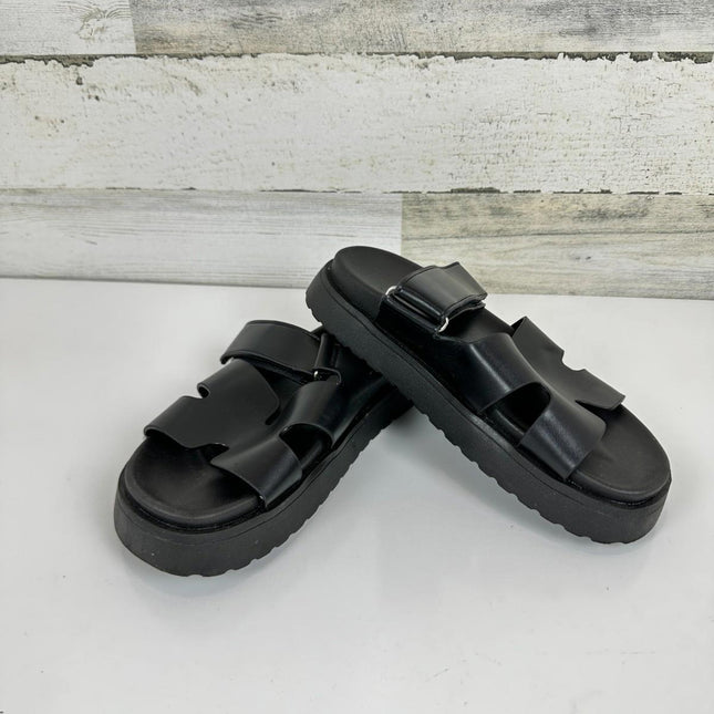 Women's Thick Platform Slide Sandals anti-slip Sole Open Toe Strap Summer, 5