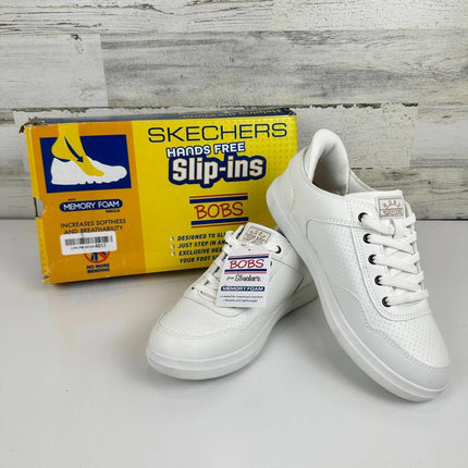 Skechers Women's Hands Free Slip-Ins Bobs D'Vine-So Flattered Sneaker, White,Sz9