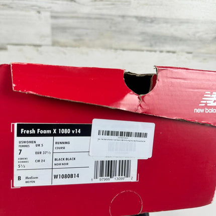 New Balance Women's Fresh Foam X 1080 V14 Running Shoe, Black/Phantom, Size 7 M