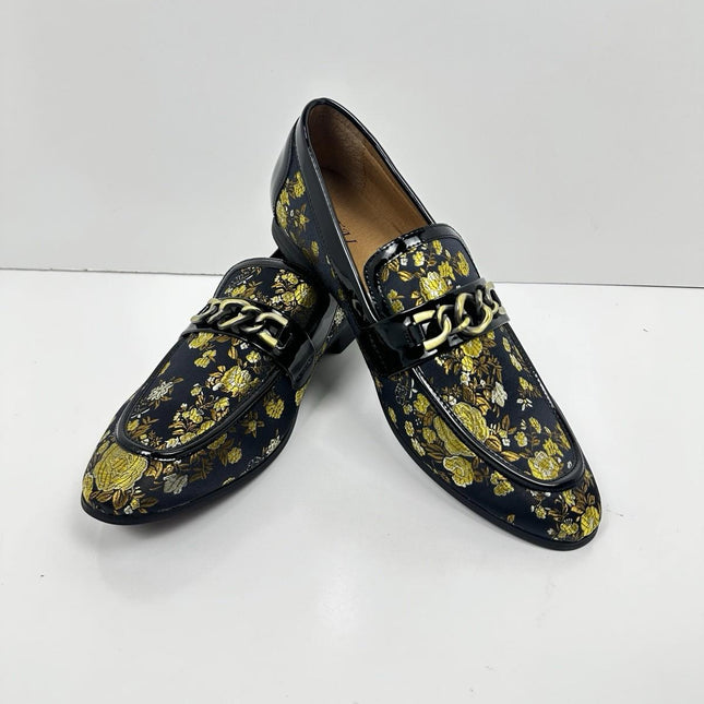 JITAI Mens Leather Shoes Pattern Printing Men's Dress Loafer, Size 12