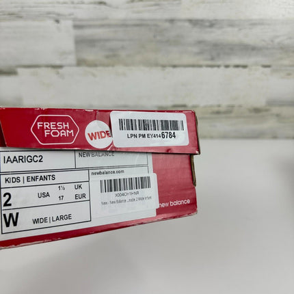 New Balance Kid's Fresh Foam Arishi V2 Bungee Running Shoe, Neo Flame,Red Size2W