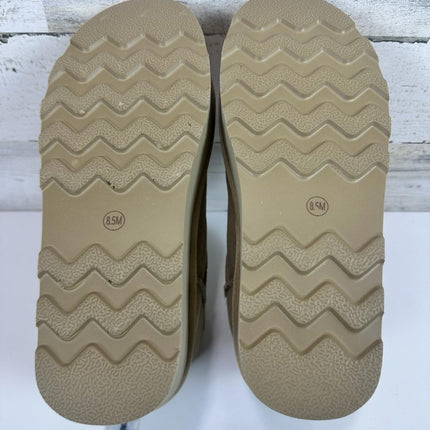 CUSHIONAIRE Hippy Women’s Platform Ankle Boots Genuine Suede Taupe Size 8.5 M