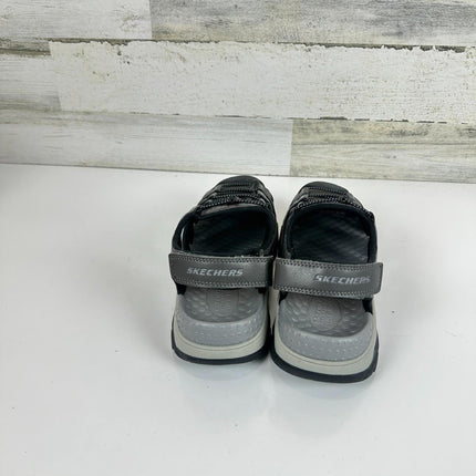 Skechers Men's Slip On Tresmen Outseen Canvas Fisherman Sandal,Gray, Size 8