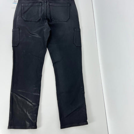 Jolie Womens Coated High Rise Cargo Pants, Black Fog, Size 31, 8159901-3364