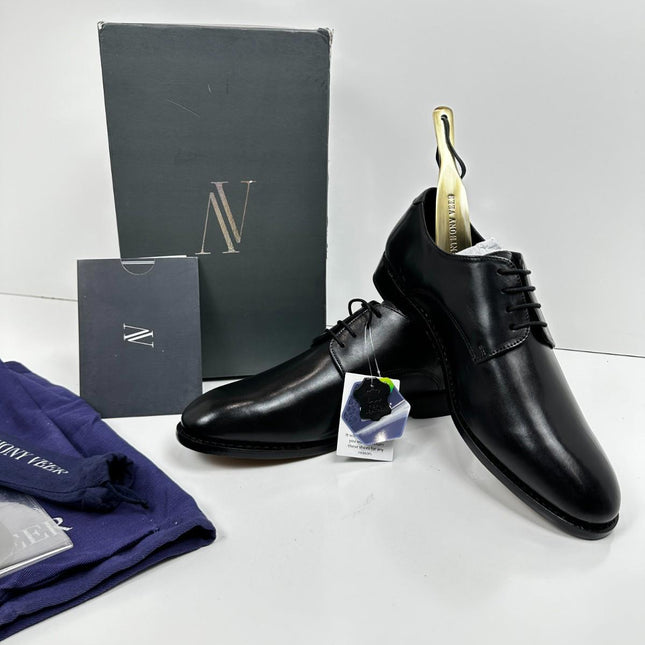 Anthony Veer Men's Truman Derby Lace-up Leather Dress Shoes - Black, Size 10.5