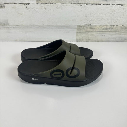 OOFOS Unisex OOAHH Sport Slides Tactical Green Men’s Size 12 Women’s Size 14