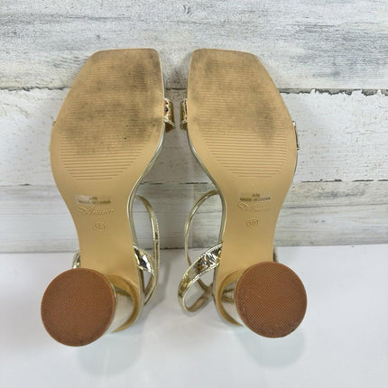 Athlefit Chunky Heels for Women Block Heeled Sandals Square Toe Ankle Strap Sz10