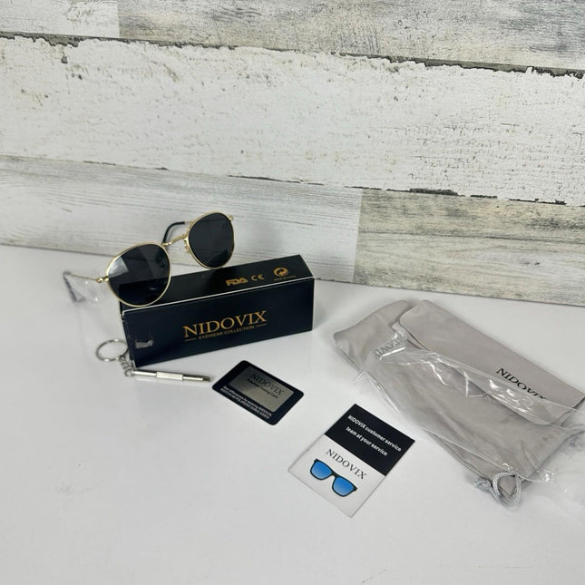 NIDOVIX Kids Polarized Sunglasses Classic Metal Frame for Boys & Girls