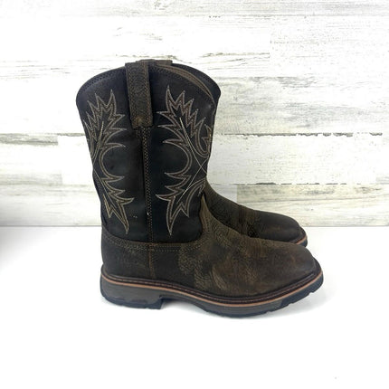 Ariat Workhog Wide Square Toe Waterproof Work Boot Men's 11D, Bruin Brown/Coffee