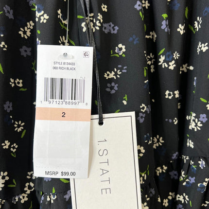 1.state a Line MIDI Skirt for Women’s, Black, Size 2, 8134433