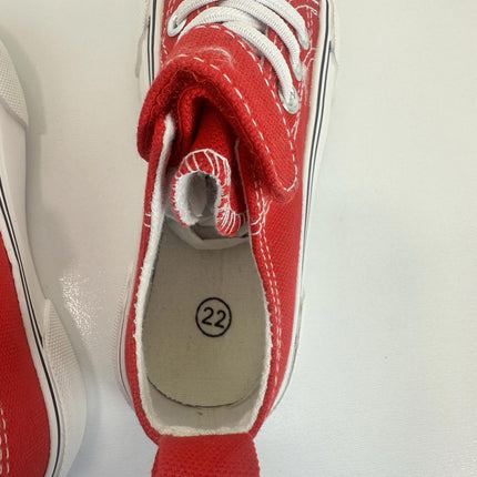 Zoroadke Toddler Casual Walking Shoes School Low Top Red Canvas Sneakers, Size 6