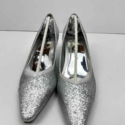 Women's Chiffon Slings by Easy Street in Silver Glitter (Size 6 1/2 M)