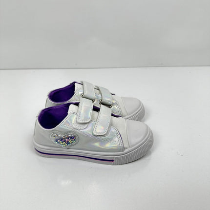 FUNCOO PLUS Toddler Kids Canvas Shoes Girls Casual Walking Sneakers with Hook, 9