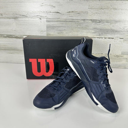 WILSON Men's Rush Pro 4.5 Clay Tennis Shoes Sneaker Navy Blazer/White Size 10.5