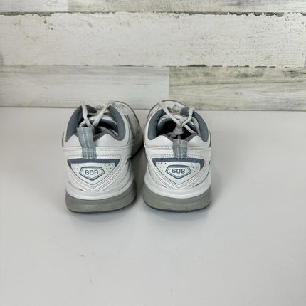 New Balance Women's 608 V5 Casual Comfort Cross Trainer Shoes White/LBlu Size 8M