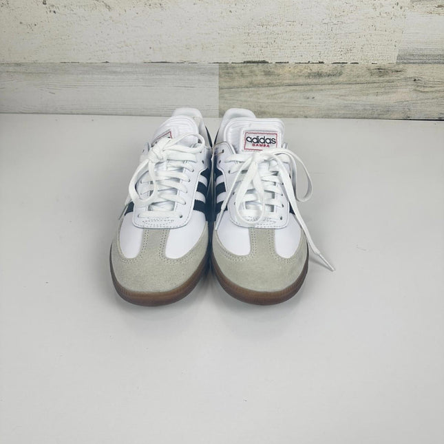 adidas Unisex Samba Indoor Sneaker, White/Black/Vivid Red, Size 5.5 Men,6.5Women