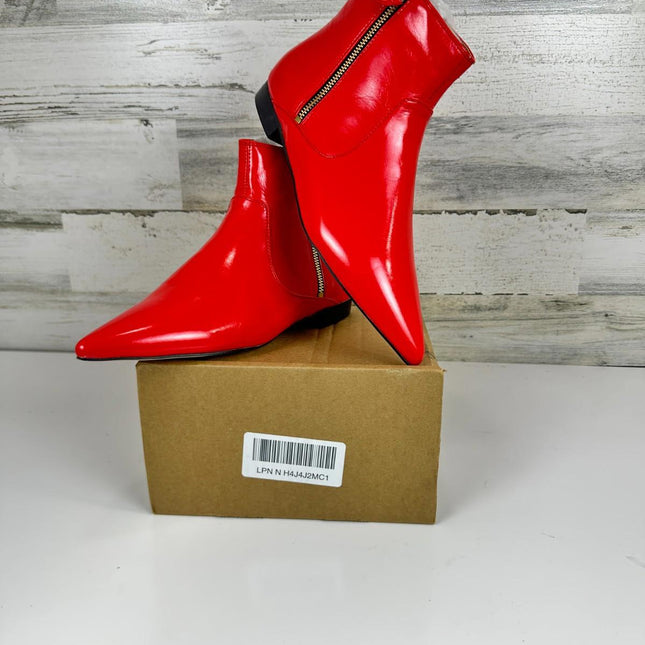 XYD Women's Formal Pointed Closed Toe Flats Ankle Boots Low Heel Booties, Siz 10