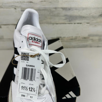 adidas Unisex Samba Indoor Sneaker, White/Black/Vivid Red, 11.5 M, 12.5 W IH6001