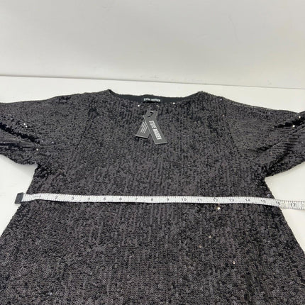Steve Madden Ginger Long Sleeve Sequin Mini Women's Dress, Black, Size 2