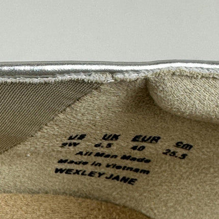 Dr. Scholl's Women's Wexley Jane Ballet Flat Mary Jane Flat Silver Smooth, Sz 9W