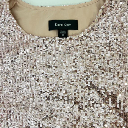 Karen Kane Side Shirred Sequin Women's Top, Pink, Size M
