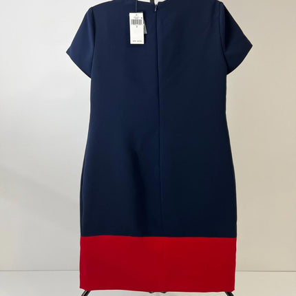 Lauren Ralph Lauren Two-Tone Button-Trim Crepe Shift Dress Women's Dress, Size 4