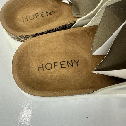 HOFENY Women Platform Sandals Open-Toe Wedge Chunky Sandals Size 8 White
