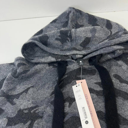 Aqua Camo Cashmere Women’s Hoodie - Exclusive, Charcoal, Size L, B-CAMO