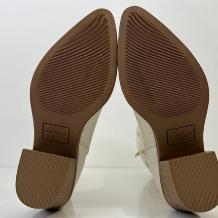 Sun + Stone Women's Bodhiii Western Knee High Boots, Size 6.5M - Ecru Sm