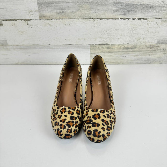 Women's Classic Round Toe Pump Kitten Low Heel Shoes Suede Leopard 42 - US 9.5 M