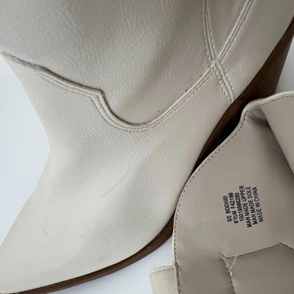 Sun + Stone Women's Bodhiii Western Knee High Boots, Size 6.5M - Ecru Sm