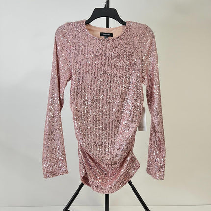 Karen Kane Side Shirred Sequin Women's Top, Pink, Size M