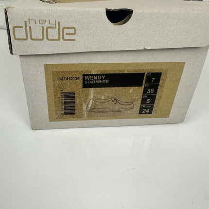 Hey Dude Women's Wendy Star White, Women’s Shoes, Lace Up, Comfortable, Size 7