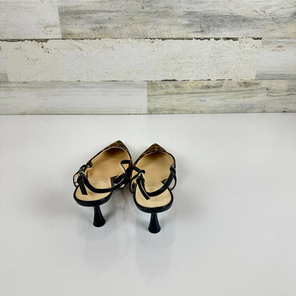 Nine West Mesh Leopard Slingback Kitten Heels Pointed Toe Pumps Low Heel, sz 7.5