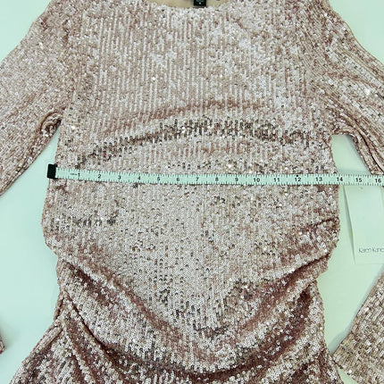 Karen Kane Side Shirred Sequin Women's Top, Pink, Size M