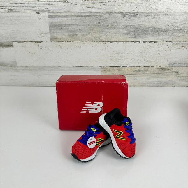 New Balance Kid's Fresh Foam Arishi V2 Bungee Running Shoe, Neo Flame,Red Size2W