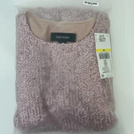 Karen Kane Side Shirred Sequin Women's Top, Pink, Size M