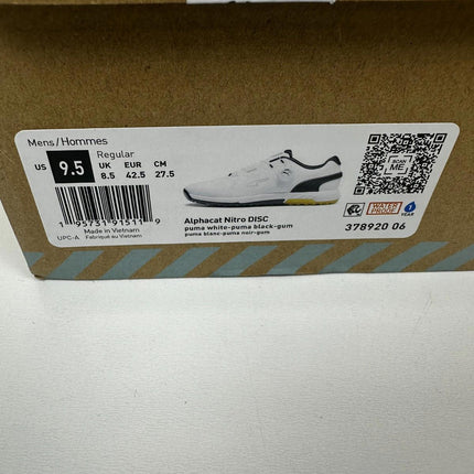 Puma Men's Alphacat Nitro Disc Puma White-Puma Black-Gum, Size 9.5