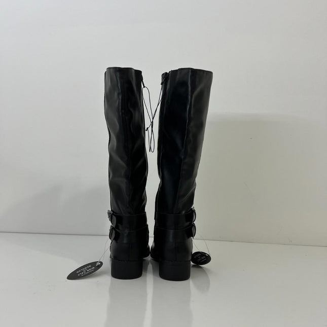 Style & Co Women's Maliaa Buckled Riding Boots, Black, Size 5M