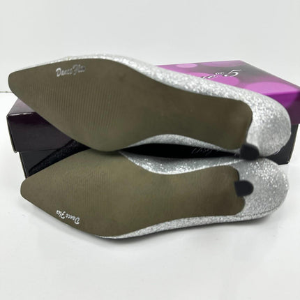 Women's Chiffon Slings by Easy Street in Silver Glitter (Size 6 1/2 M)