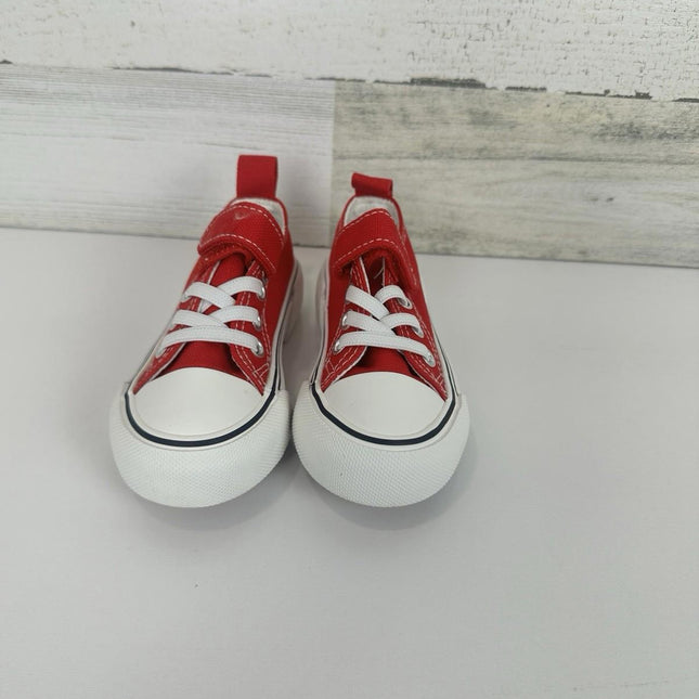 Zoroadke Toddler Casual Walking Shoes School Low Top Red Canvas Sneakers, Size 6