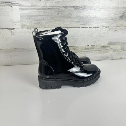 Soda FIRM - Lug Sole Combat Ankle Bootie Lace up w/Side Zipper, Black, Size 8.5